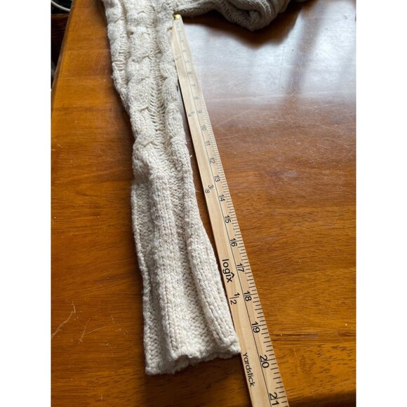 Free People XS Womens Cable Knit Wrap Cardigan Sweater Beige Wool & Acrylic Y2K - Picture 12 of 14